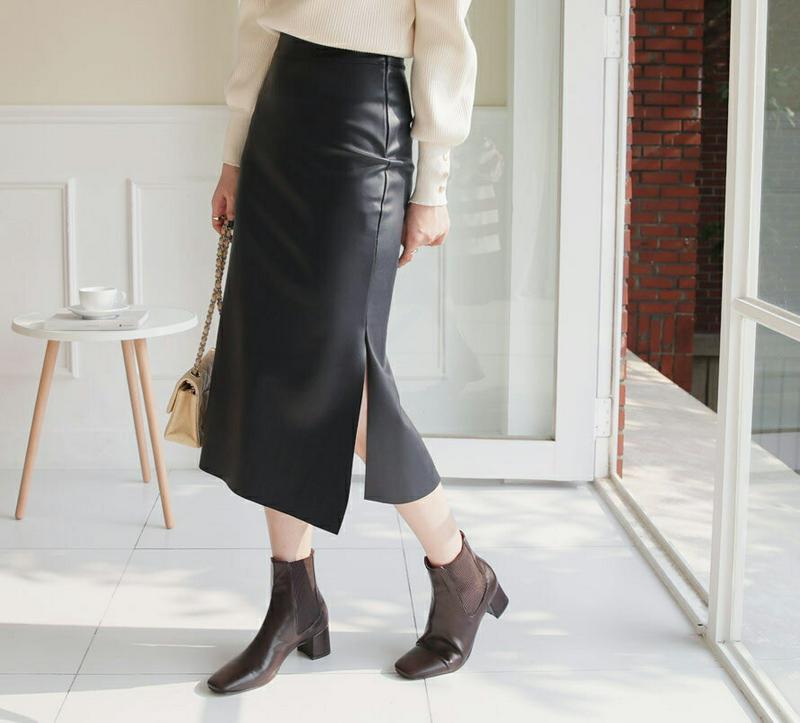 【新作10%OFF】エコレザースカート・全3色・b64981 レディース【sk】【スカート ミディ丈 ミディスカート エコレザー