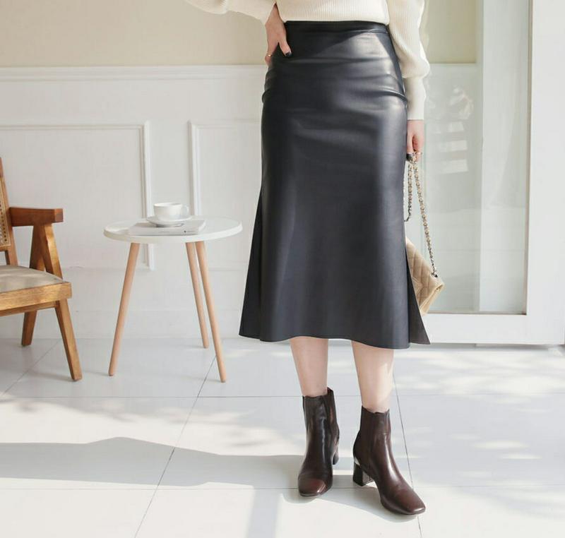 【新作10%OFF】エコレザースカート・全3色・b64981 レディース【sk】【スカート ミディ丈 ミディスカート エコレザー
