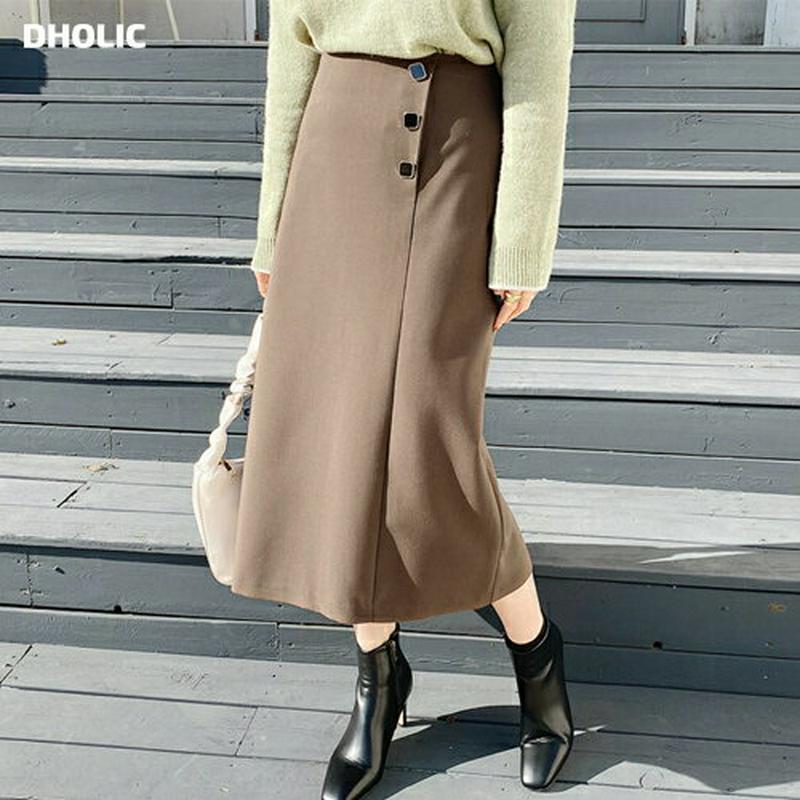 【新作10%OFF】スエード調Hラインスカート・全3色・b64936 レディース【sk】【韓国 ファッション ボトムス スカート