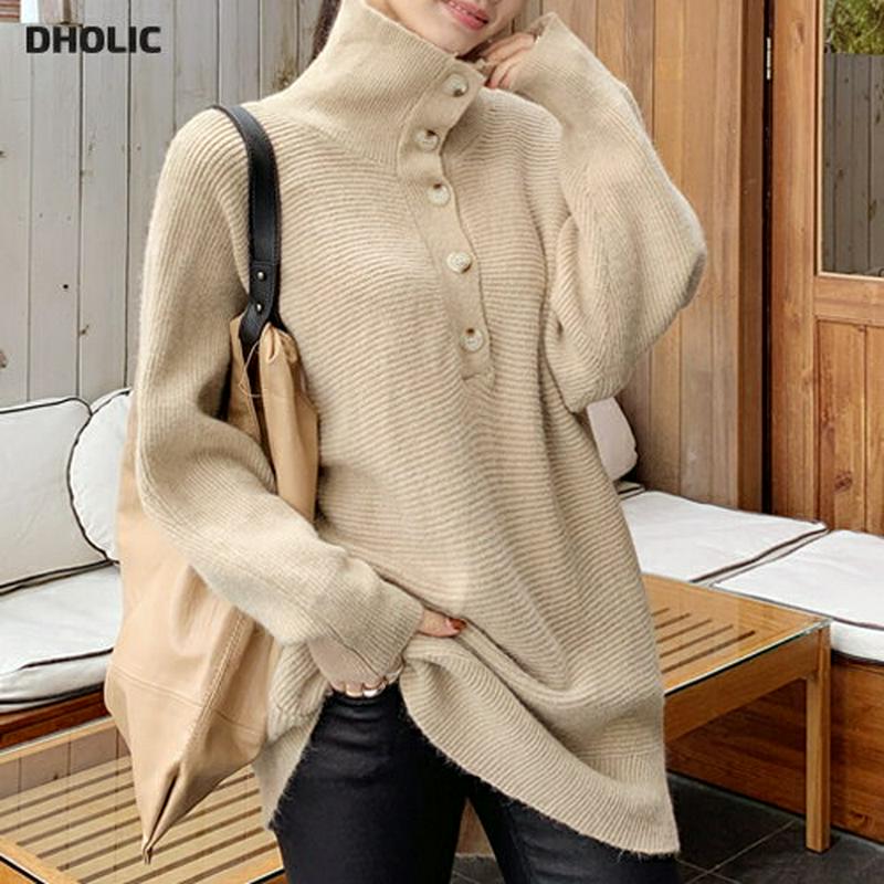 【新作10%OFF】2WATボタンハイネックルーズニット・全5色・t64960 レディース【tops】【トップス ニット ニット