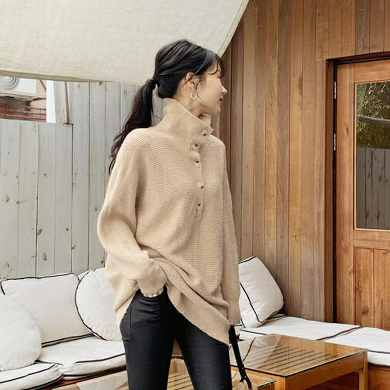 【新作10%OFF】2WATボタンハイネックルーズニット・全5色・t64960 レディース【tops】【トップス ニット ニット