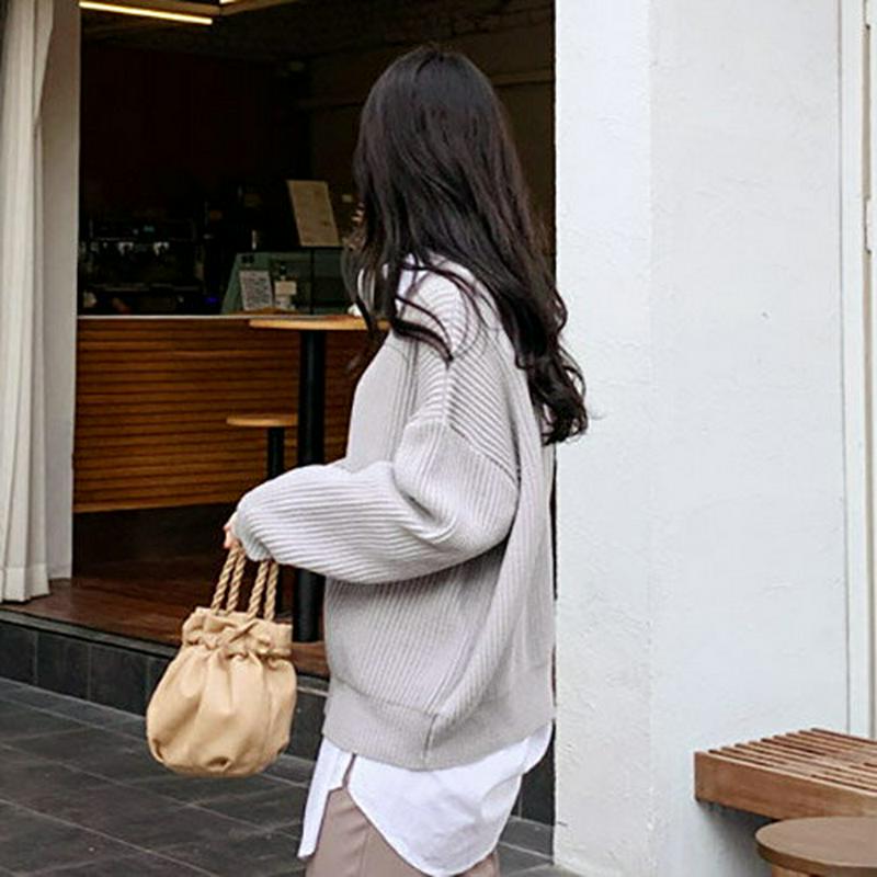 【新作10%OFF】Vネックルーズリブニット・全5色・t64955 レディース【tops】【トップス ニット ニットトップス リ