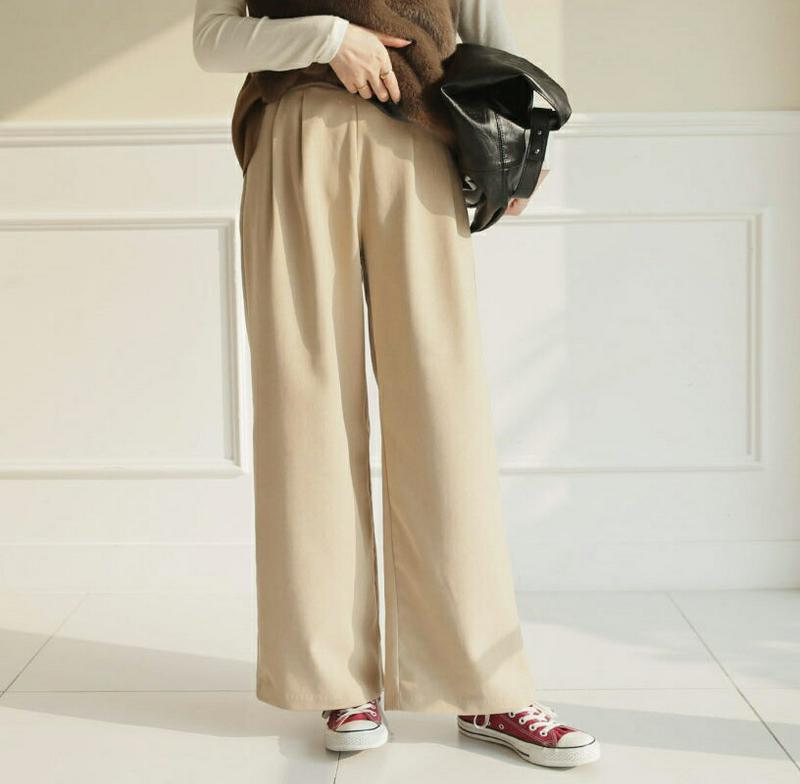 【新作10%OFF】ツータックワイドスラックス・全2色・t64974 レディース【pt】【スラックス パンツ ズボン ロングパン