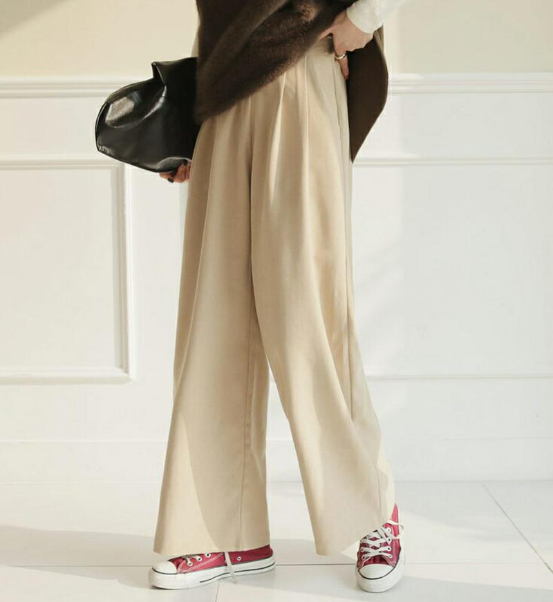 【新作10%OFF】ツータックワイドスラックス・全2色・t64974 レディース【pt】【スラックス パンツ ズボン ロングパン