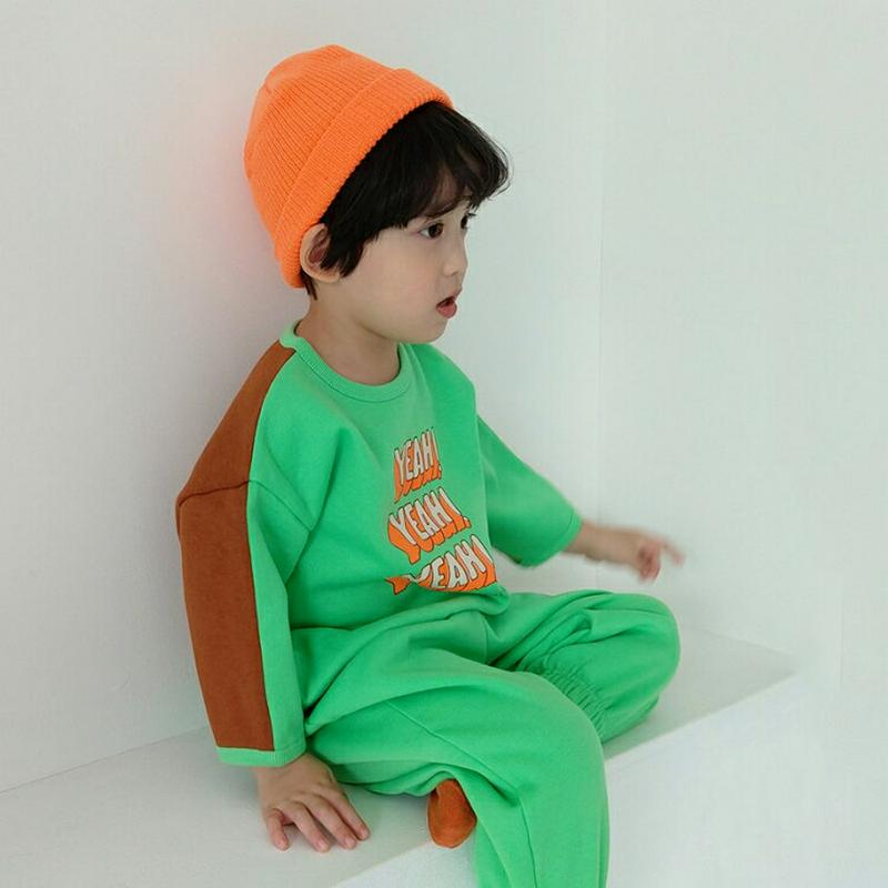 【只今30%OFF】裏起毛YEAH!ロゴTシャツ・u08303 キッズ【3~8才】【tops】【トップス Tシャツ 長袖 ロゴ ロゴトップス ロゴT 裏起毛 カジュアル ラフ 女の子 男の子 冬 韓国 韓国子供服 子供 こども 子供服 こども服】【KIDS】
