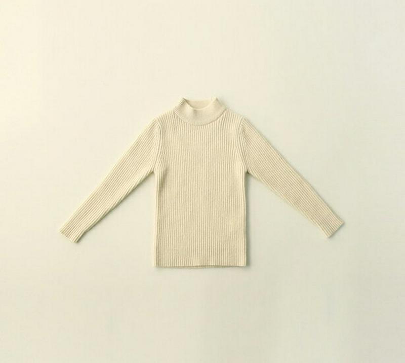 【キッズ20%OFF】ハーフネックリブニット・u08312 キッズ【3~8才】【tops】【トップス ニット ニットトップス 長