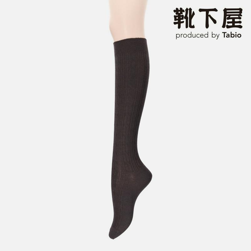 【公式 Tabio】 毛混 リンクス ケーブル ハイソックス / 靴下屋 靴下 タビオ くつ下 ハイ レディース 日本製 2401de2