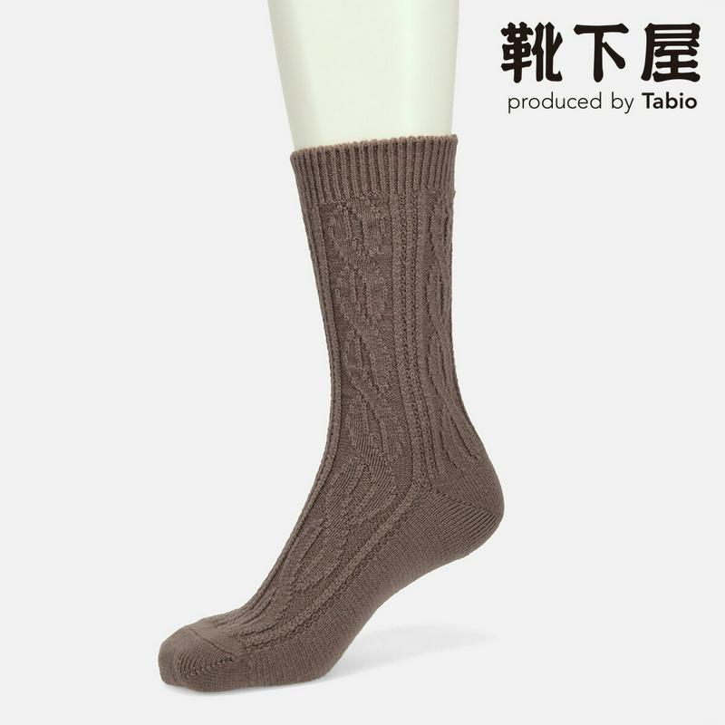 【全品送料無料★〜1/16 23:59迄】【あす楽】【Tabio】 ウール混リンクスケーブルソックス / 靴下屋 靴下 タビオ くつ下 クルー レディース 日本製