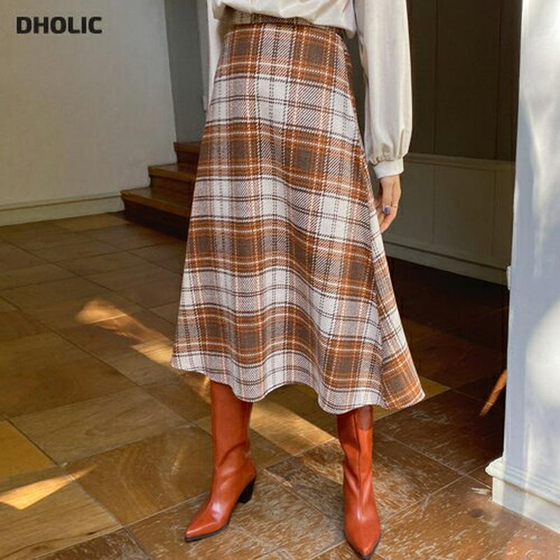 【新作10%OFF】Aラインチェックスカート・全2色・b61737 レディース【sk】【韓国 ファッション ボトムス スカート 