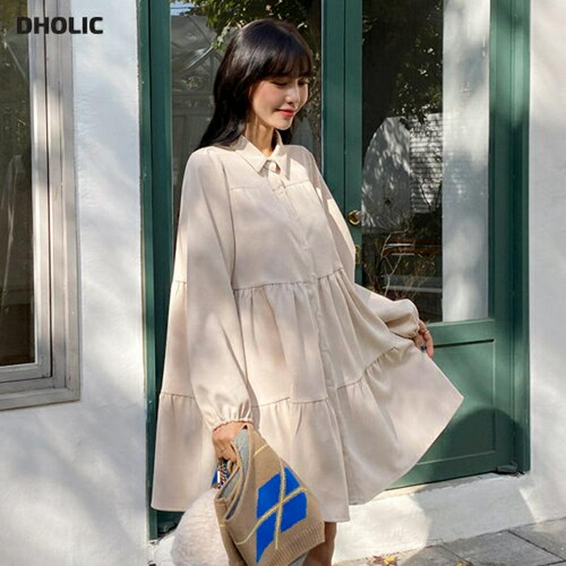 ≪人気商品再入荷≫ティアードシャツワンピース・全3色・t61724 レディース【ops】 韓国ファッション ワンピース ミニ丈 ミニワンピース シャツ シャツワンピース ティアード インしない 長袖 シンプル チュニック ゆったり ガーリー 秋 冬