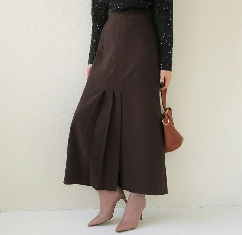 【新作10%OFF】フロントタックスカート・全2色・t65029 レディース【sk】【韓国 ファッション ボトムス スカート ロ