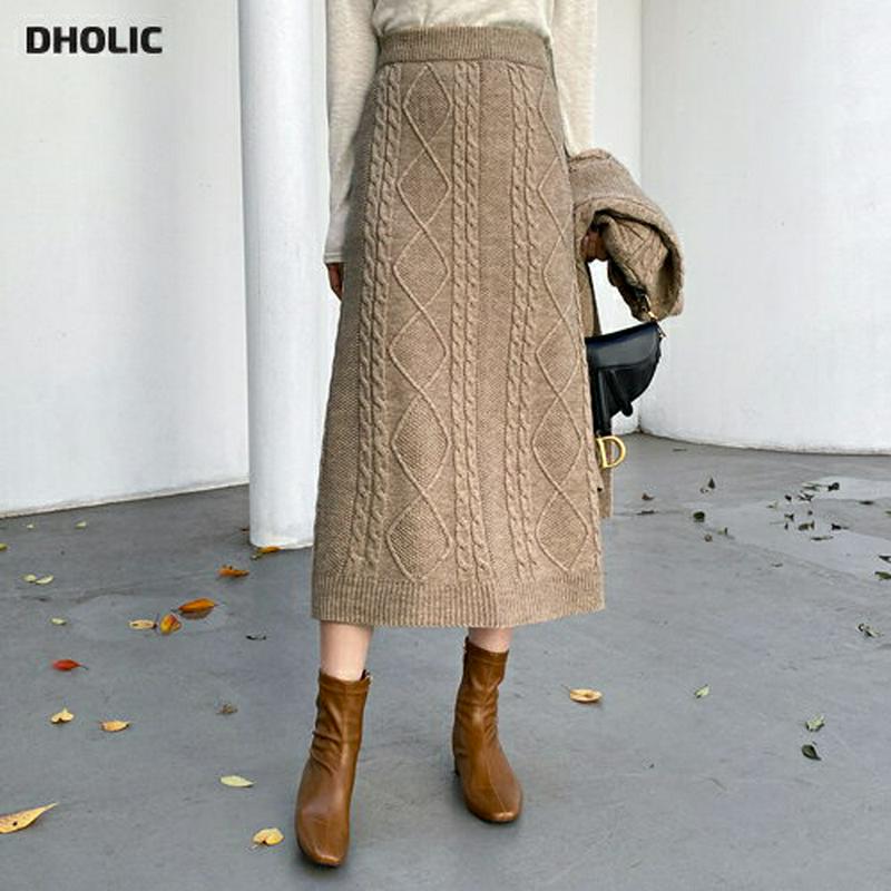 【新作10%OFF】ツイストニットスカート・全3色・b61732 レディース【sk】【韓国 ファッション ボトムス スカート ロ