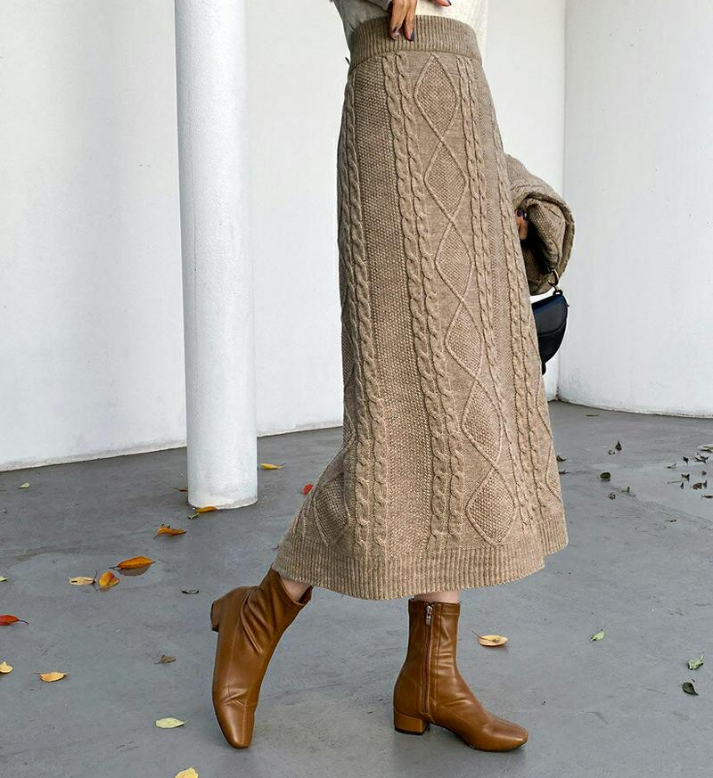 【新作10%OFF】ツイストニットスカート・全3色・b61732 レディース【sk】【韓国 ファッション ボトムス スカート ロ