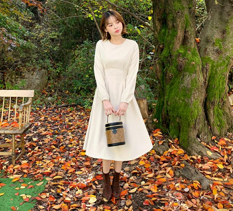 【新作10%OFF】タックフレアワンピース・全3色・t61727 レディース【ops】【韓国 ファッション ワンピース ロングワ