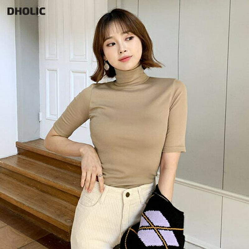 【新作10%OFF】裏起毛ハーフスリーブTシャツ・全3色・t61708 レディース【tops】【韓国 ファッション トップス T
