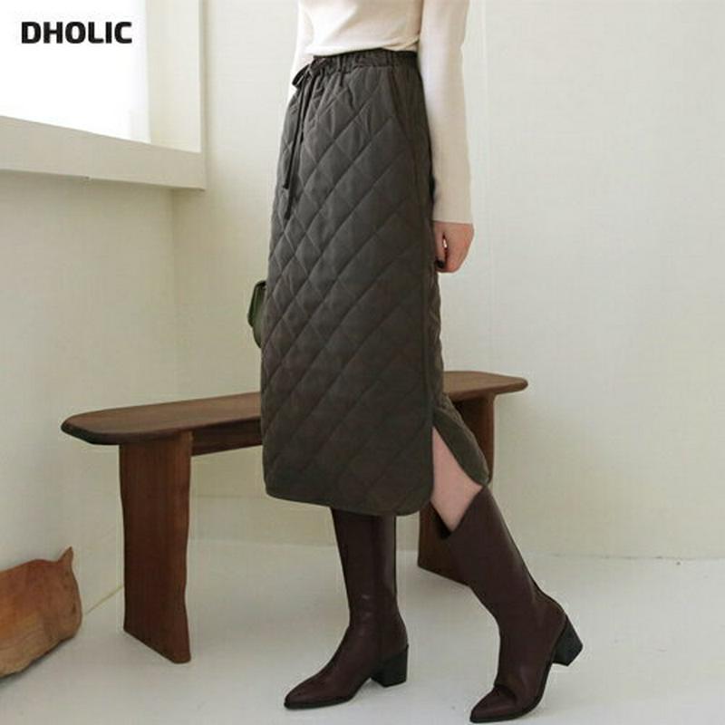 【新作10%OFF】キルティングスカート・全2色・t65031 レディース【sk】【韓国 ファッション ボトムス スカート ロン