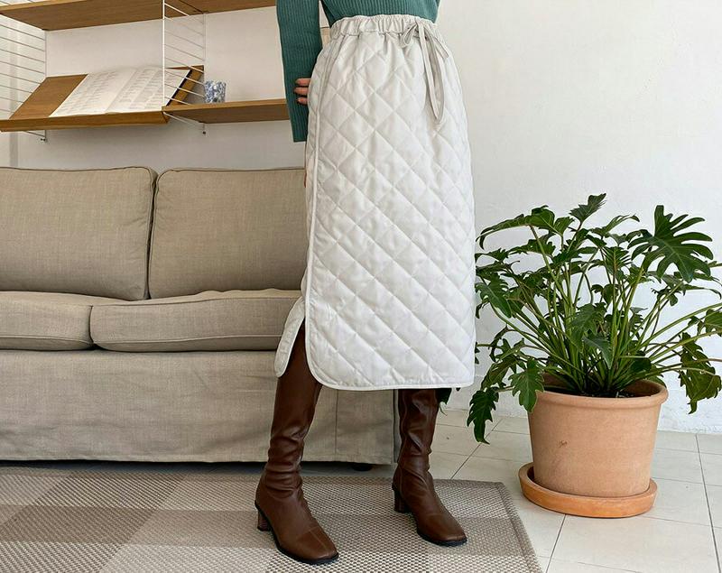 【新作10%OFF】キルティングスカート・全2色・t65031 レディース【sk】【韓国 ファッション ボトムス スカート ロン