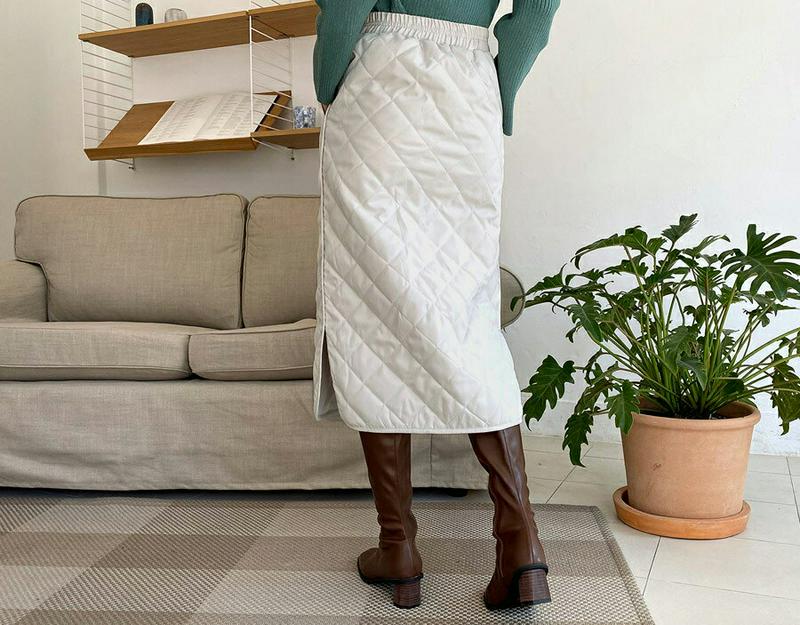 【新作10%OFF】キルティングスカート・全2色・t65031 レディース【sk】【韓国 ファッション ボトムス スカート ロン