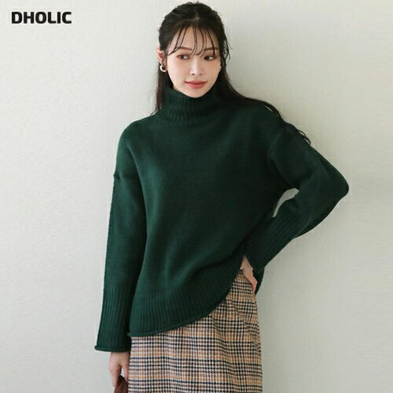 【新作10%OFF】ロールハイネックニット・全5色・t65008 レディース【tops】【韓国 ファッション トップス ニット 
