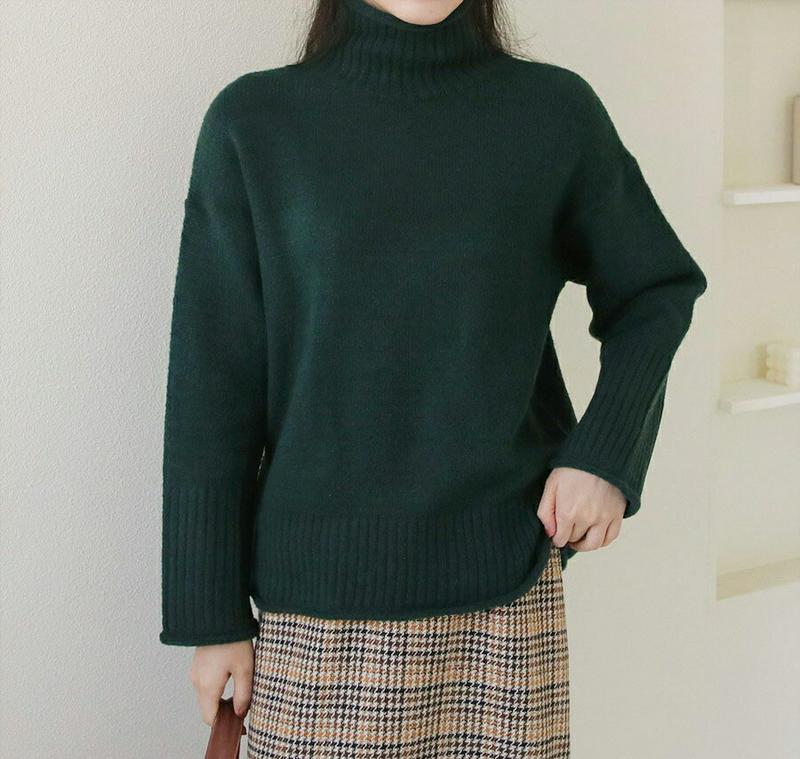 【新作10%OFF】ロールハイネックニット・全5色・t65008 レディース【tops】【韓国 ファッション トップス ニット 