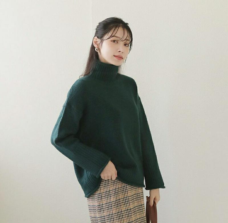 【新作10%OFF】ロールハイネックニット・全5色・t65008 レディース【tops】【韓国 ファッション トップス ニット 