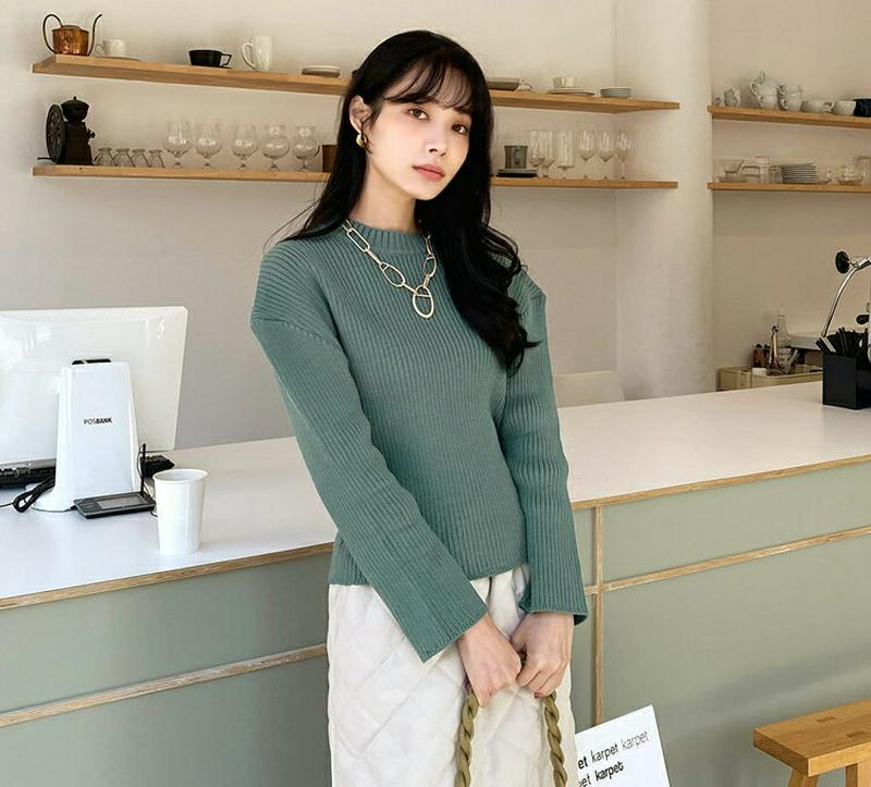【新作10%OFF】リブパフニット・全5色・b65003 レディース【tops】【韓国 ファッション トップス ニット ニットト