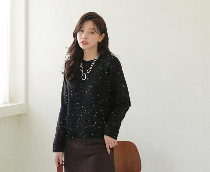 【新作10%OFF】スパンコールニット・全3色・b65004 レディース【tops】【韓国 ファッション トップス ニット ニッ
