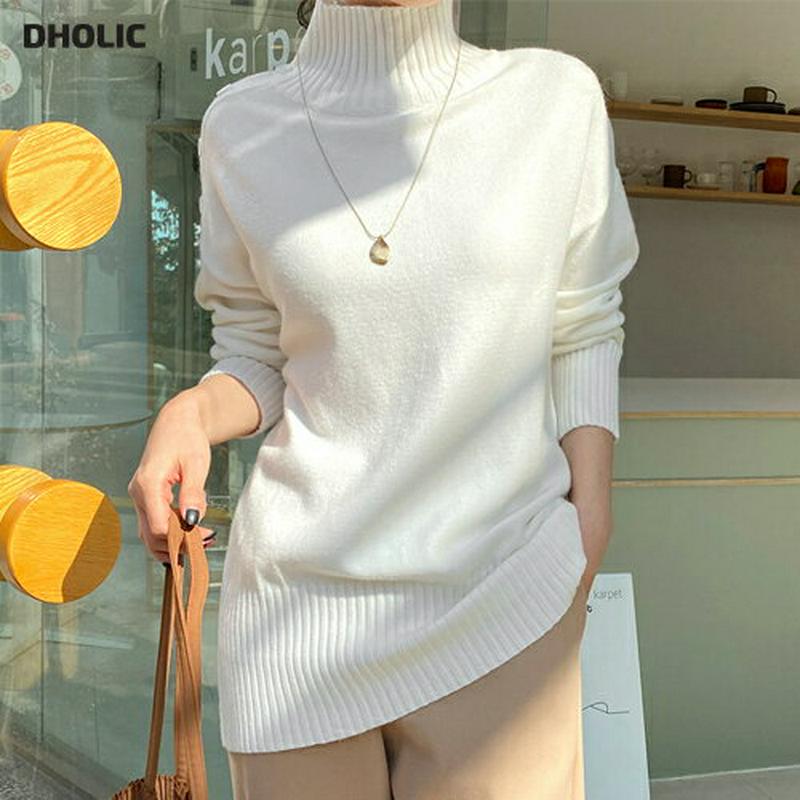 【新作10%OFF】ネックボタンロングニット・全4色・t65007 レディース【tops】【韓国 ファッション トップス ニット