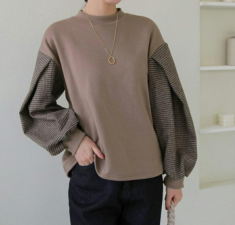 【新作10%OFF】ハウンドトゥーススリーブスウェット・全3色・b64998 レディース【tops】【韓国 ファッション トップ
