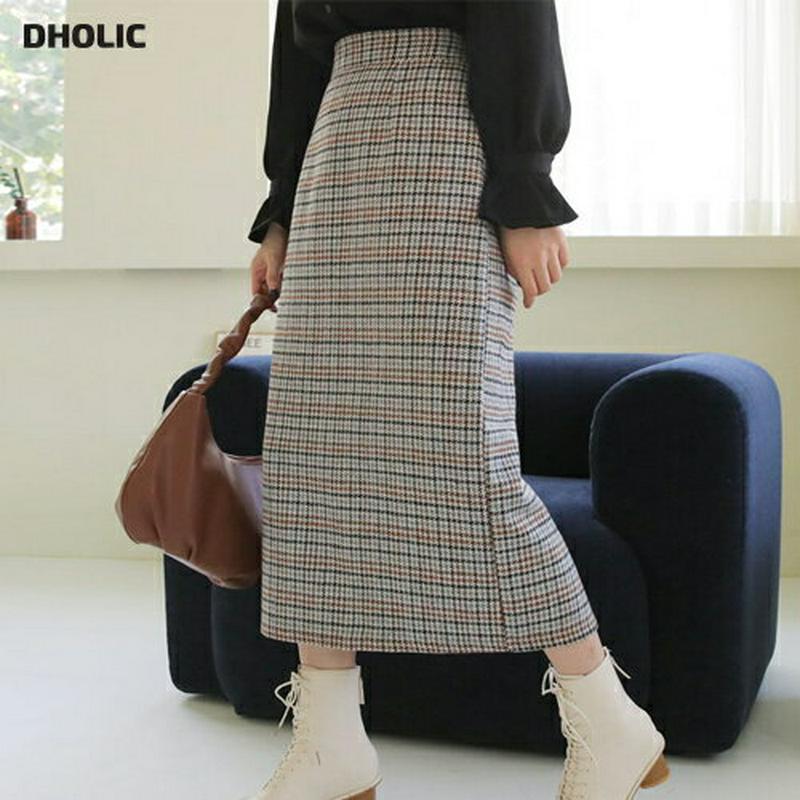 【新作10%OFF】ウール混チェックスカート・全2色・b61665 レディース【sk】【韓国 ファッション ボトムス スカート 