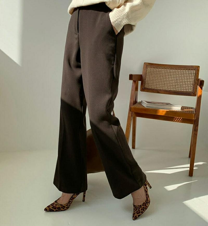 【新作10%OFF】裏起毛ブーツカットスラックス・全3色・t61043 レディース【pt】【韓国 ファッション ボトムス ズボン