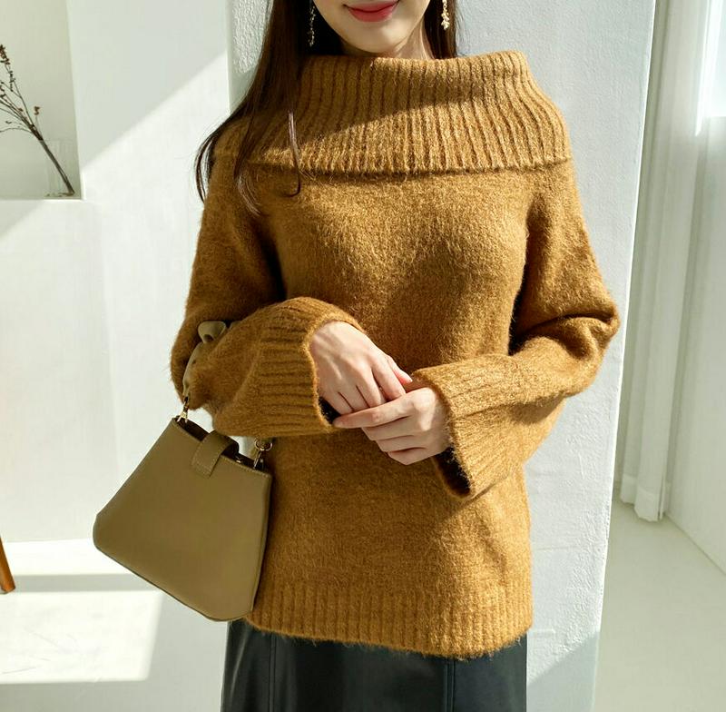 【新作10%OFF】オフショルダーニット・全3色・t61032 レディース【tops】【韓国 ファッション トップス ニット ニ