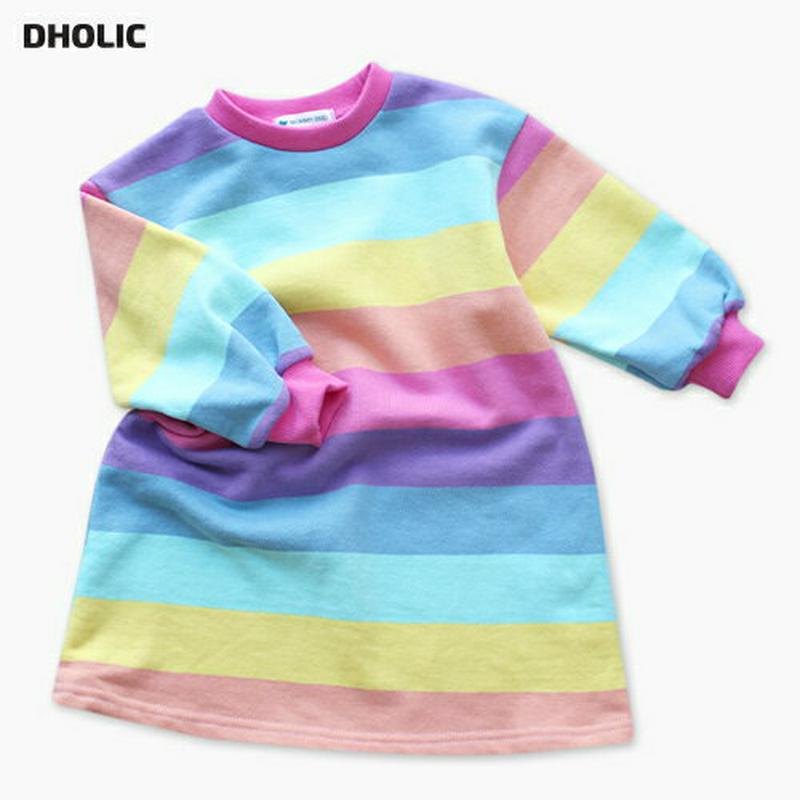 【キッズ20%OFF】カラフルボーダーワンピース・p008509 キッズ【3~8才】【ops】【ワンピース 長袖 カラフル ポッ