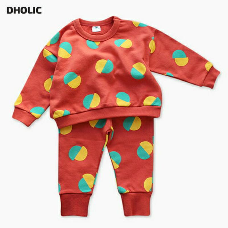 【キッズ20%OFF】サークルパターン上下SET(orange)・p008511 キッズ【3~8才】【set】【セットアップ s