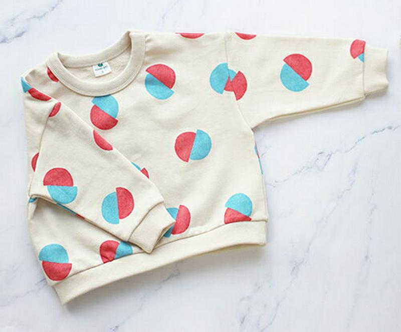 【キッズ20%OFF】サークルパターン上下SET(orange)・p008511 キッズ【3~8才】【set】【セットアップ s