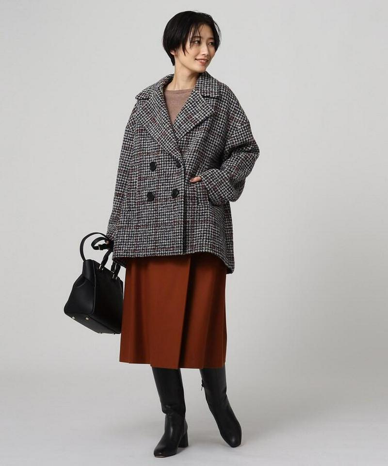 ナリヤループチェックコート