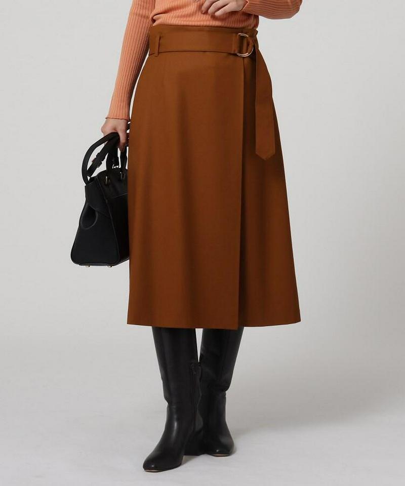 ファインサキソニーストレッチ ラップ風スカート