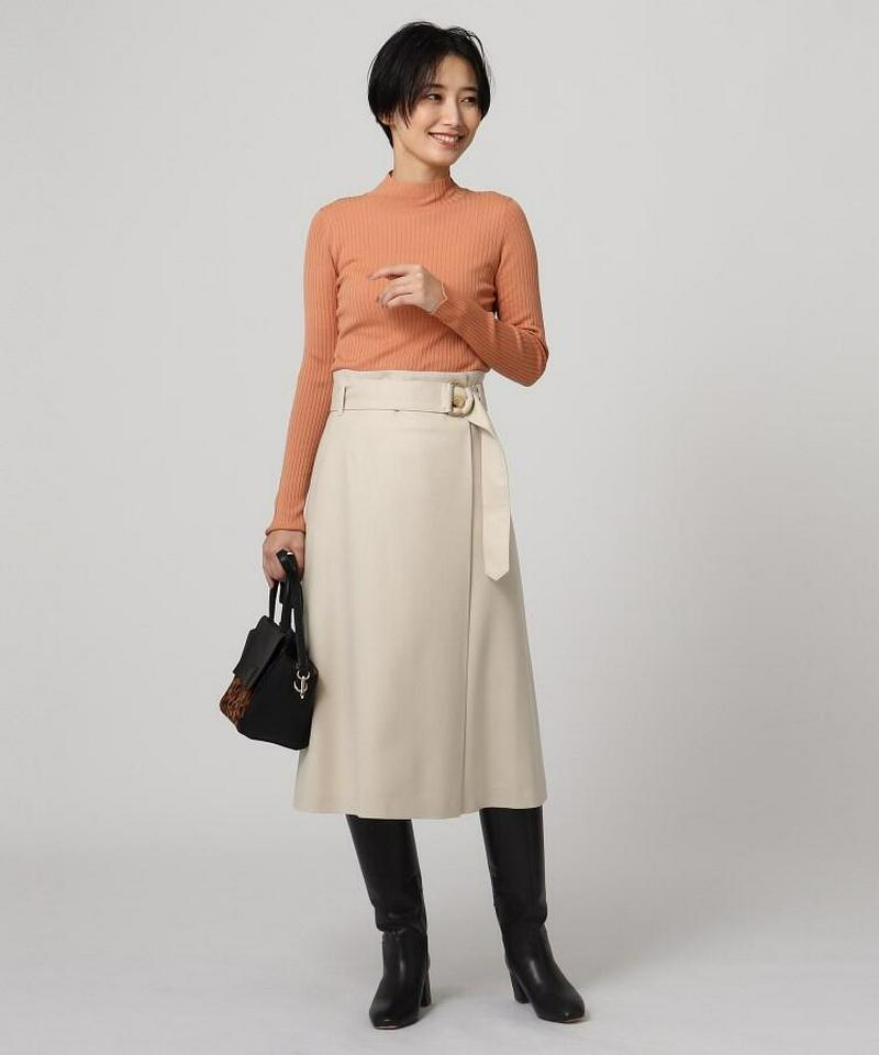 ファインサキソニーストレッチ ラップ風スカート