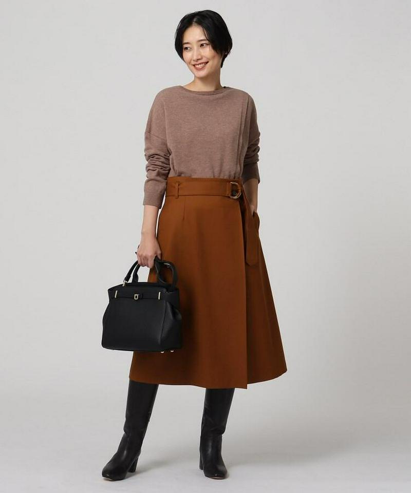 ファインサキソニーストレッチ ラップ風スカート