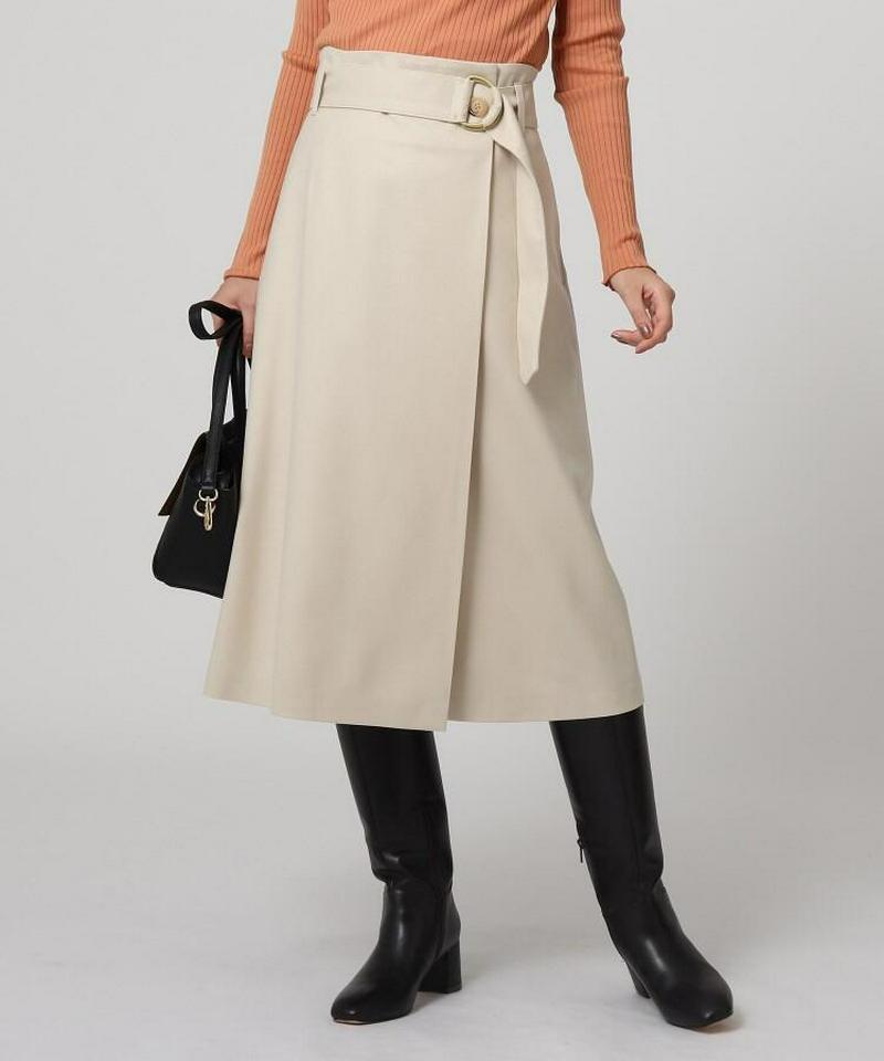 ファインサキソニーストレッチ ラップ風スカート