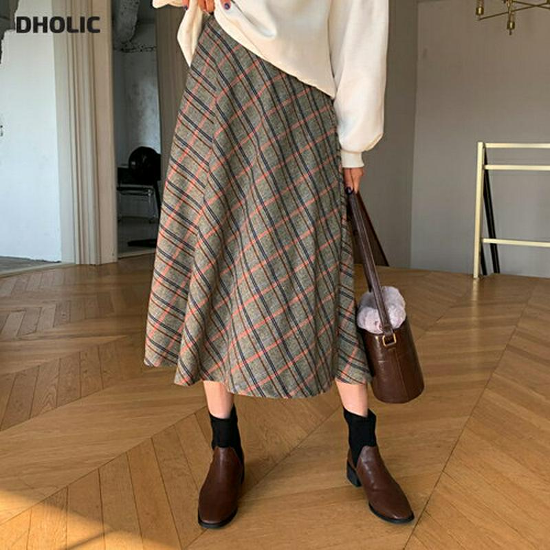 【新作10%OFF】チェックフレアスカート・全2色・t56226 レディース【sk】【韓国 ファッション ボトムス スカート ロ