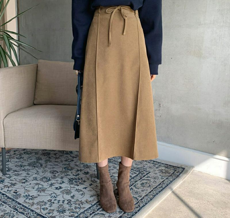 【新作10%OFF】ストラップ付Aラインスカート・全4色・b56227 レディース【sk】【韓国 ファッション ボトムス スカー