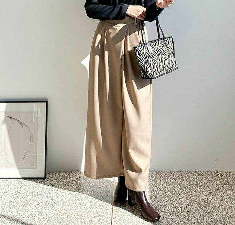 【新作10%OFF】バックルストラップラップパンツ・全3色・t65065 レディース【pt】【韓国 ファッション ボトムス ズボ