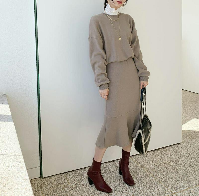 【新作10%OFF】ソフトスウェット&フレアスカートSET・全3色・t65055 レディース【ops】【韓国 ファッション セッ