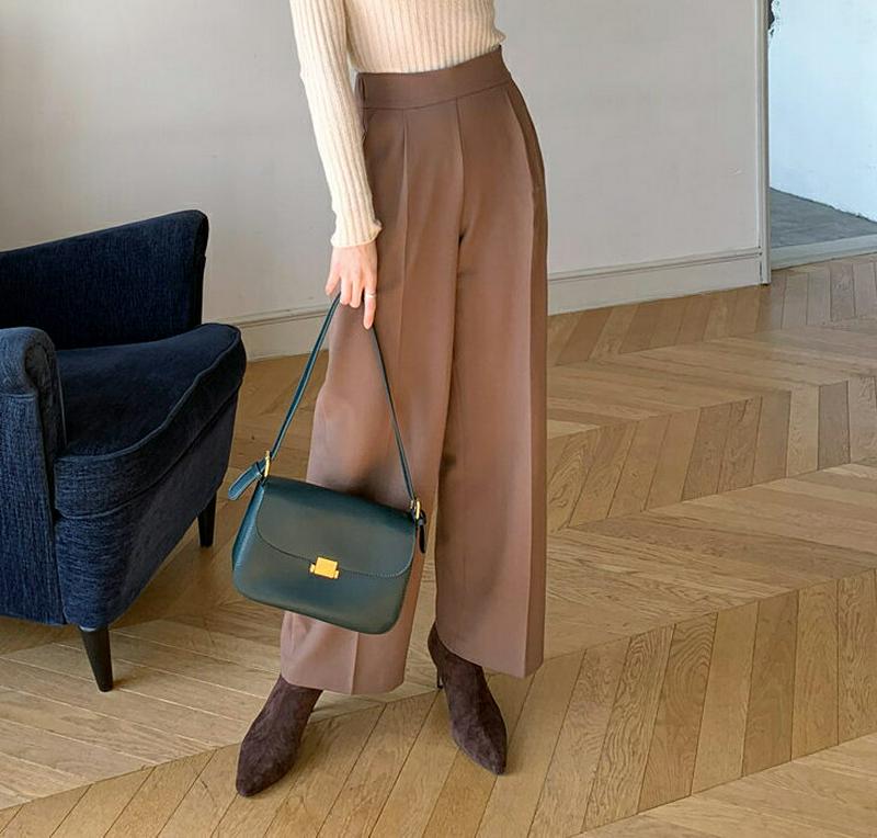 【新作10%OFF】裏起毛スラックス・全2色・b56231 レディース【pt】【韓国 ファッション ボトムス ズボン パンツ ロ