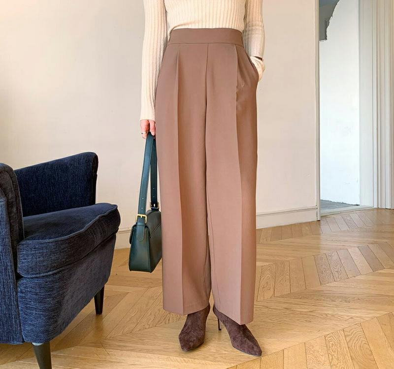 【新作10%OFF】裏起毛スラックス・全2色・b56231 レディース【pt】【韓国 ファッション ボトムス ズボン パンツ ロ