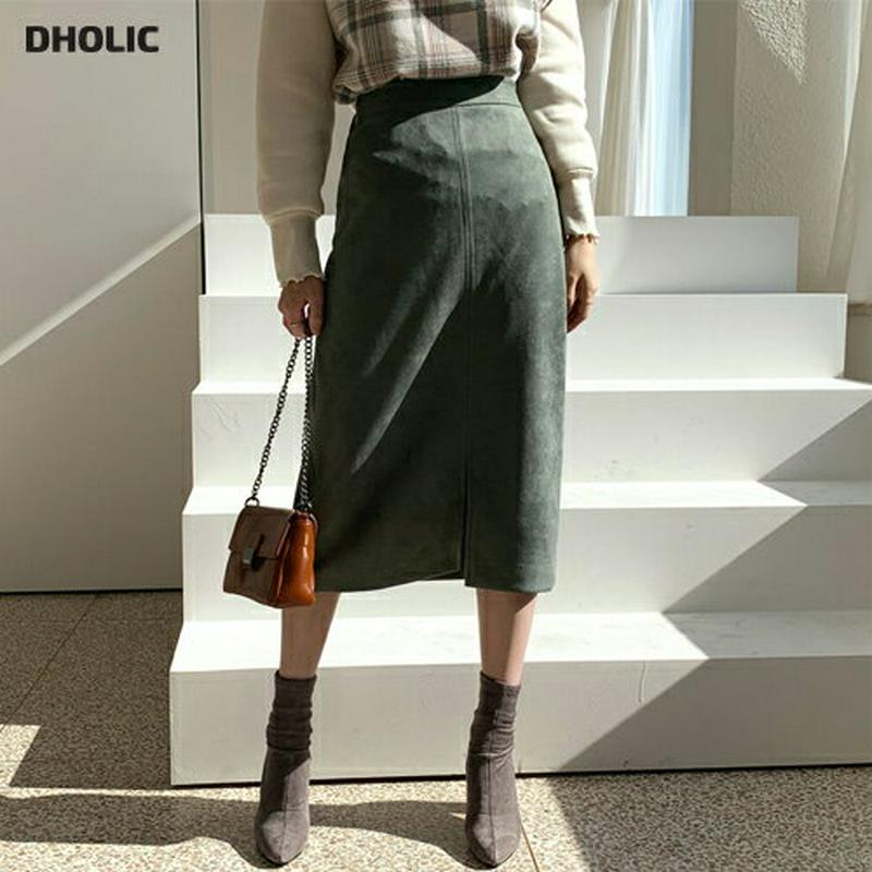 【新作10%OFF】スエード調Hラインスカート・全3色・t65059 レディース【sk】【韓国 ファッション ボトムス スカート