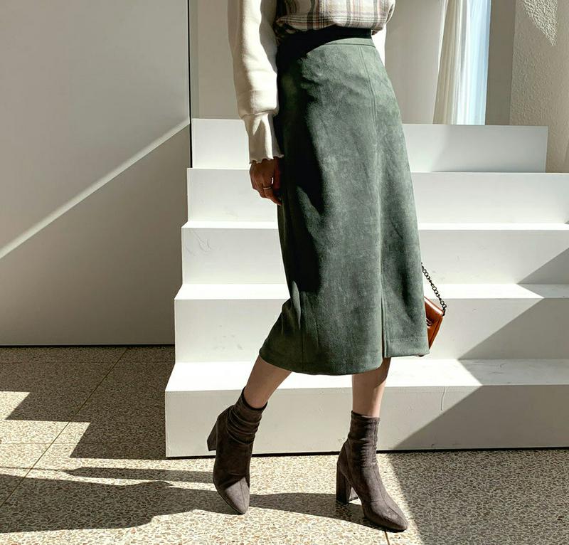 【新作10%OFF】スエード調Hラインスカート・全3色・t65059 レディース【sk】【韓国 ファッション ボトムス スカート