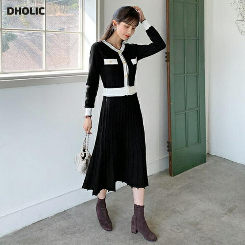 【新作10%OFF】ベルト付ボタン配色ワンピース・全2色・b56222 レディース【ops】【韓国 ファッション ワンピース ロ