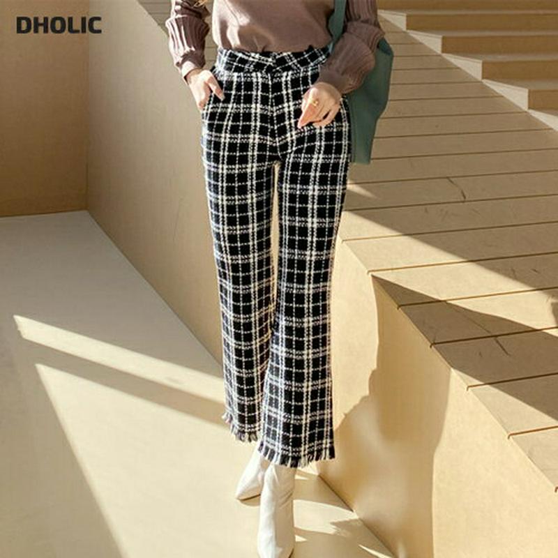 【新作10%OFF】ツイードブーツカットパンツ・全2色・t65064 レディース【pt】【韓国 ファッション ボトムス ズボン 